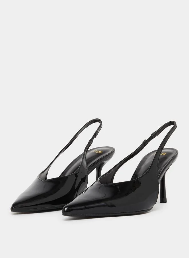 Styli Women Black Slingback Shoes